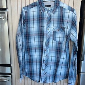 Ocean Current Blue and White Plaid Shirt
